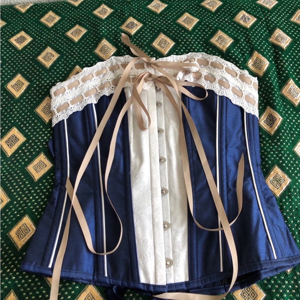 Blue and Cream Corset, Only Worn Once